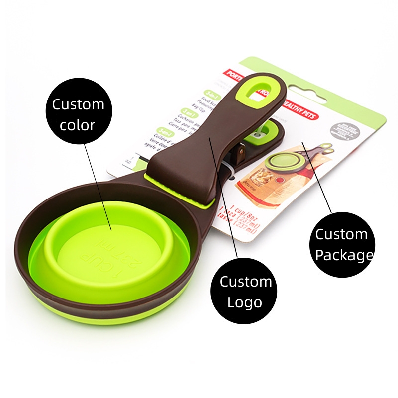 Collapsible Pet Scoop Silicone Measuring Cups၆