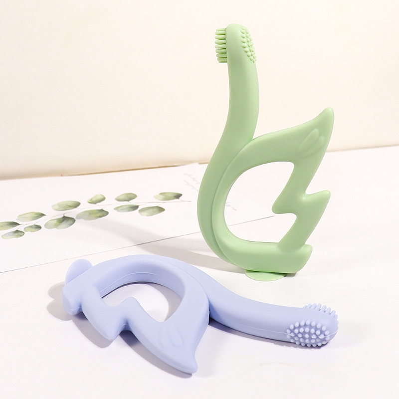swan shape silicone baby teether toy
